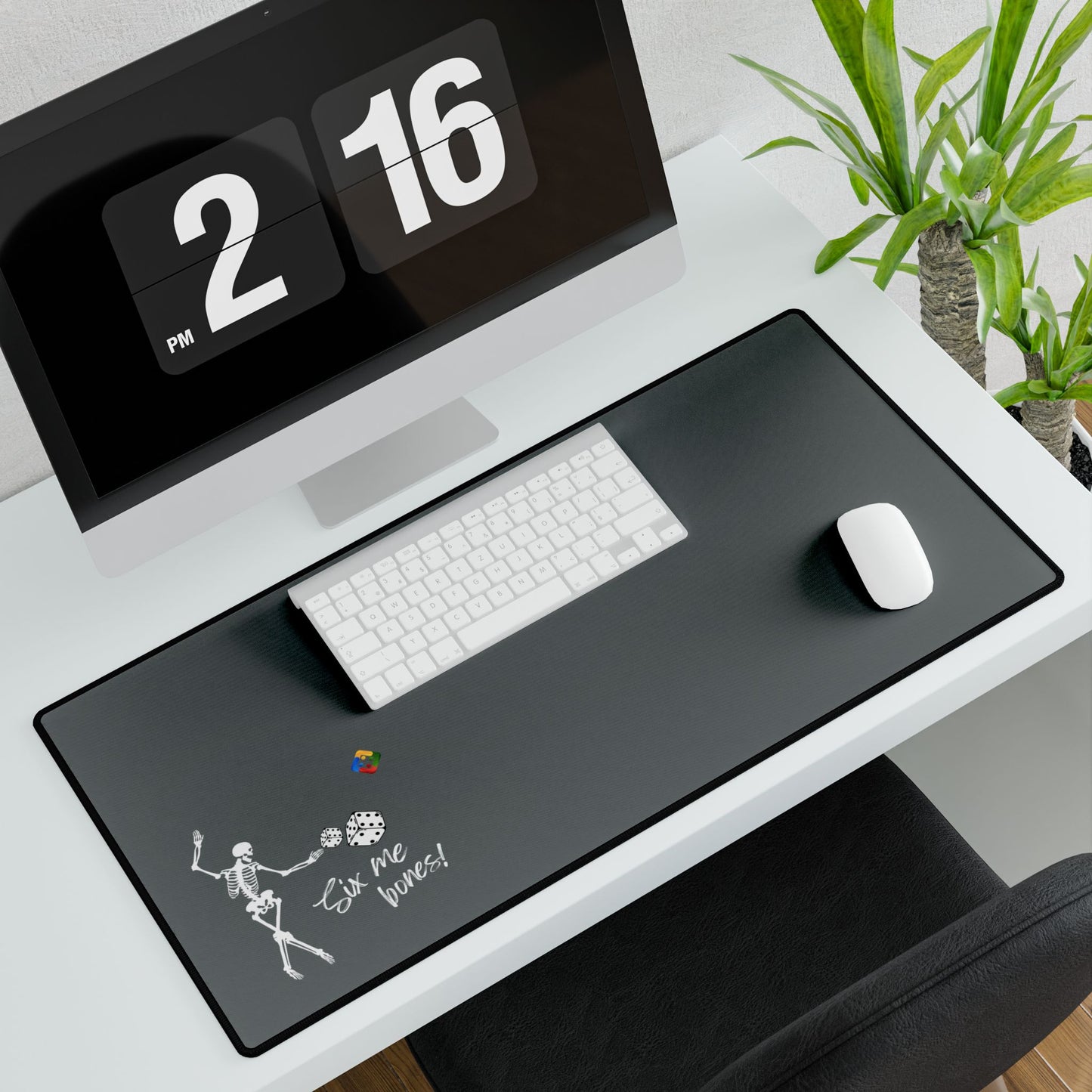 Uckers Desk Mat - 'Six Me Bones!' - Unique Office Accessory