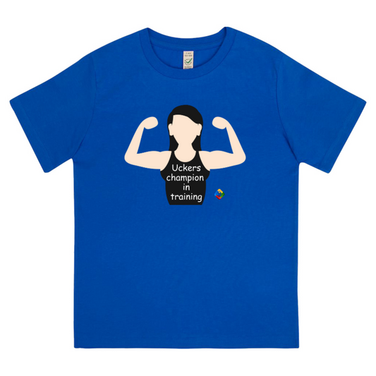 Junior classic 'Uckers champion in training' T-shirt (girl)