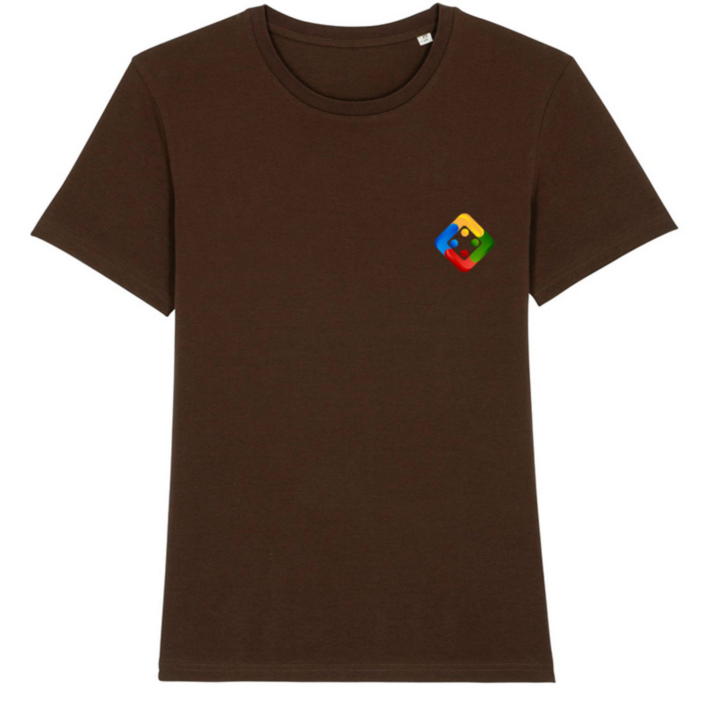 Unisex organic T-shirt in dark colours with embroidered small Uckers emblem. Available in 10 colours.