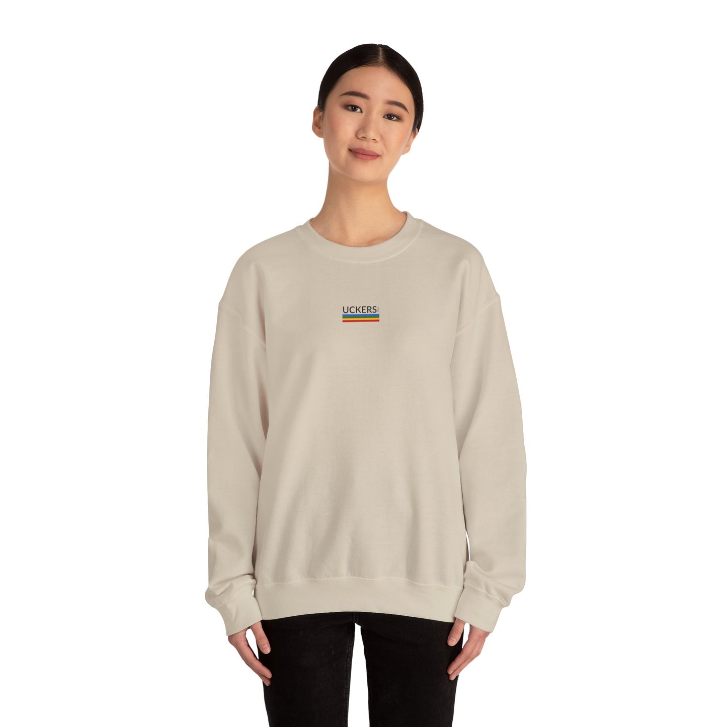 Unisex Heavy Blend™ Crewneck Sweatshirt with Uckers Stack design