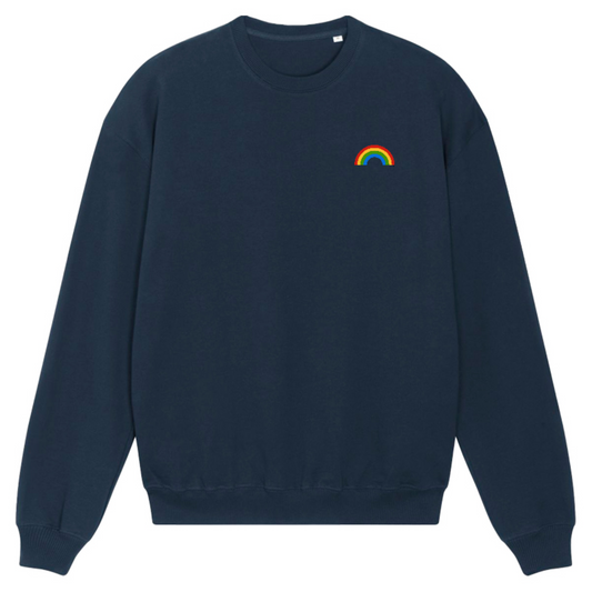 Monochrome Collection - Uckers Rainbow Arch Motif Embroidered Organic Sweatshirt
