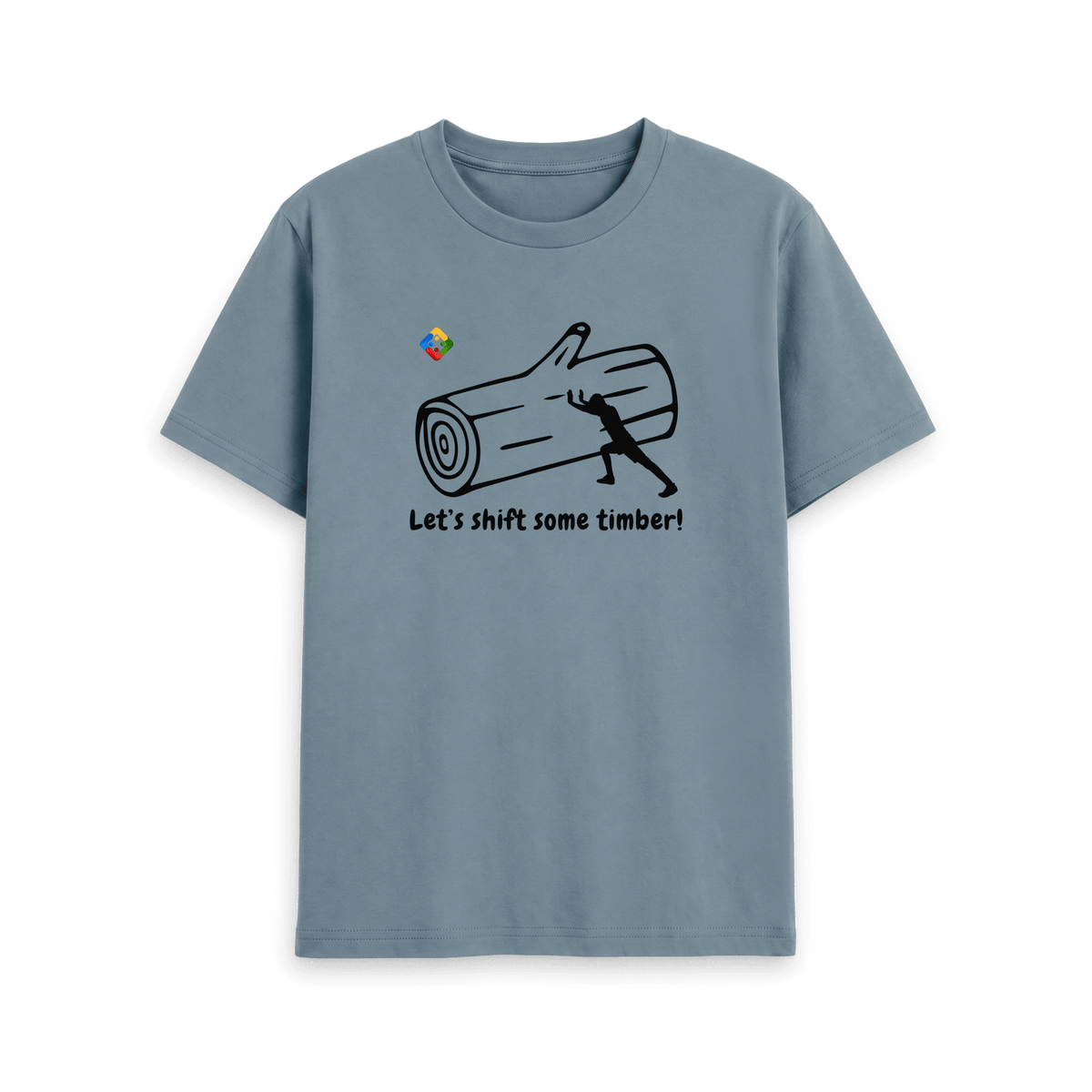 Stone Blue Printed T-shirt Front