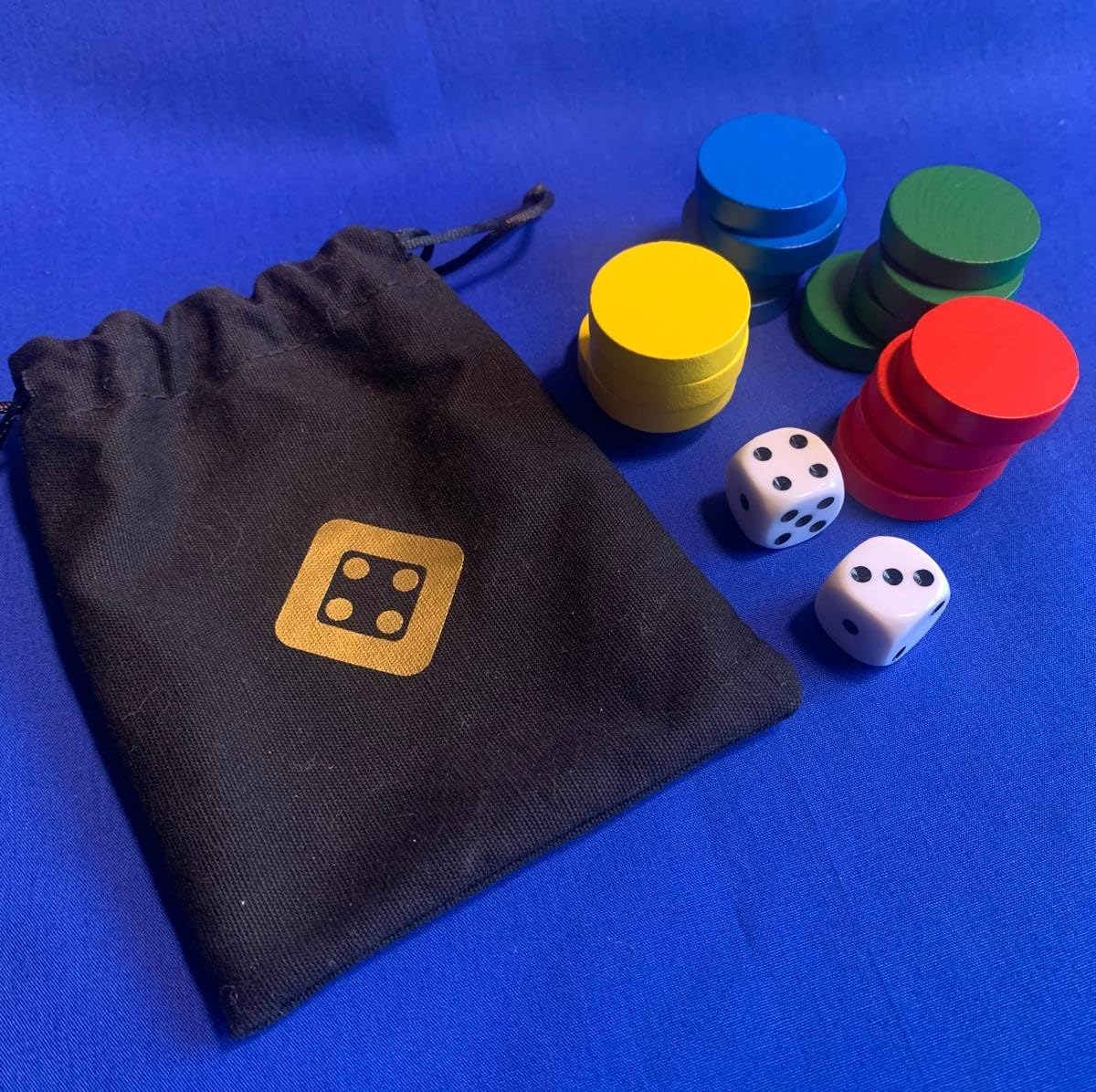 16 Full Size Uckers Pieces & Dice - Perfect Replacement Counters - 31x8mm