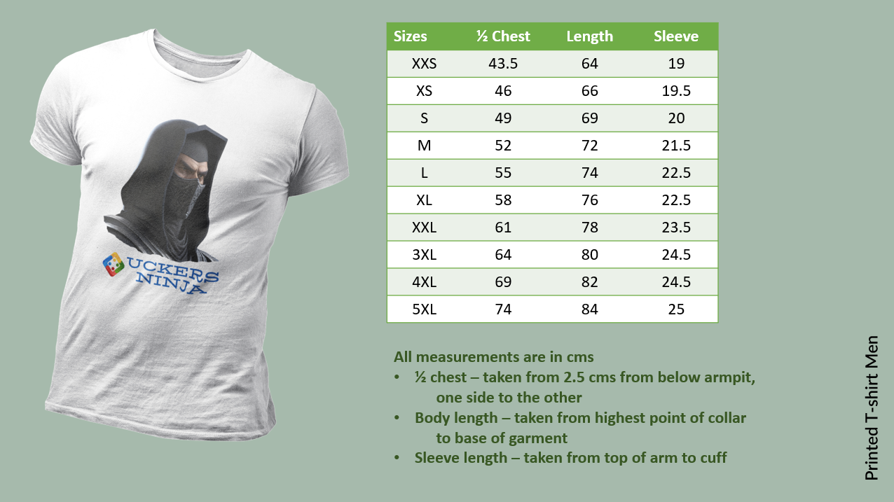 Men's organic T-shirt with 'Uckers Ninja' design (2). Available in 4 colours.