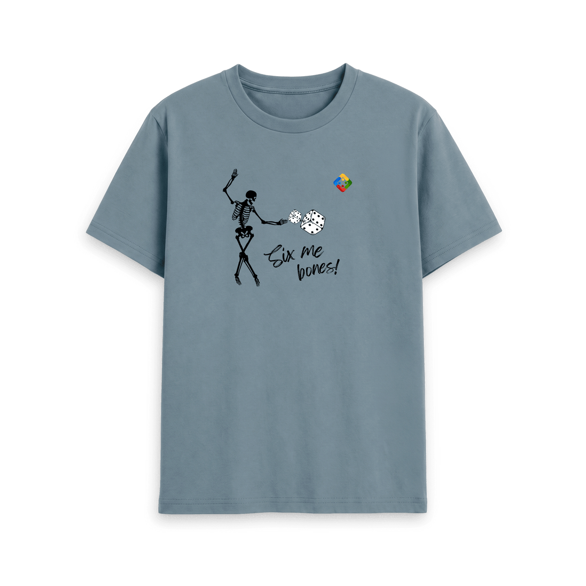 Stone Blue Printed T-shirt Front