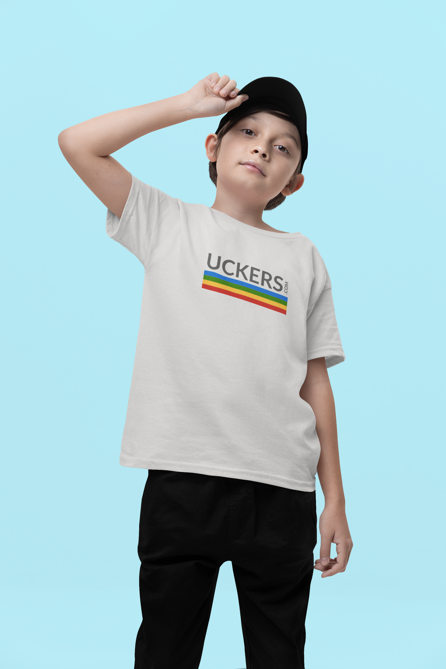 Mini Uckers Rainbow Motif Unisex T-shirt In Grey