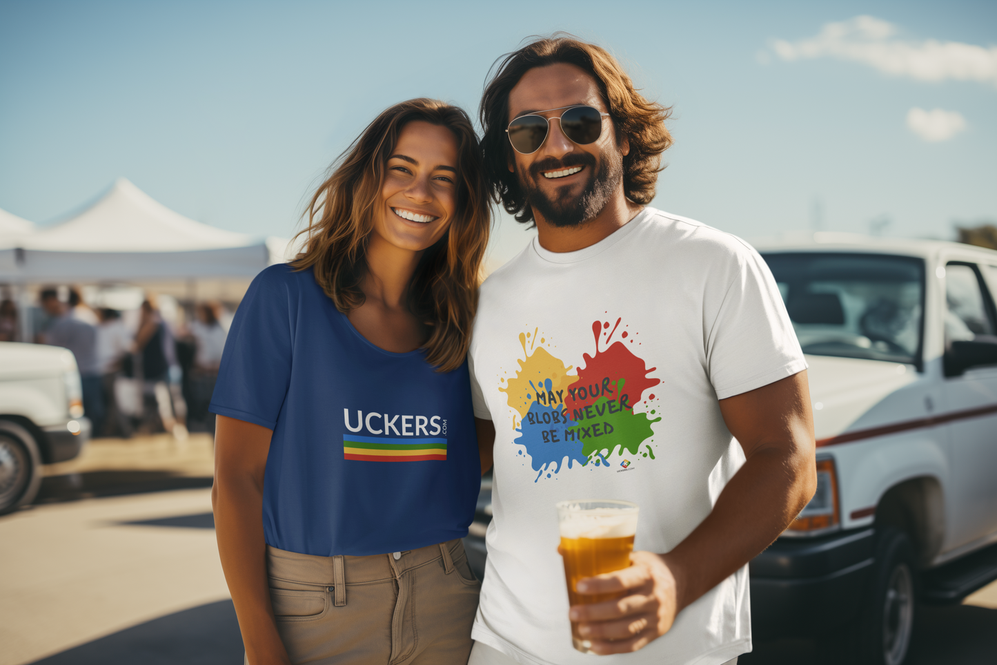 Uckers Blobs Motif Unisex Relaxed T-shirt